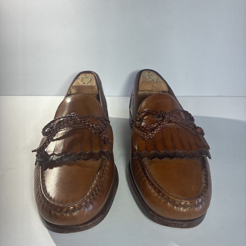Allen Edmonds Woodstock Kiltie Slip On Loafer Brown Dress Shoes Size 8.5C USA - Picture 2 of 15